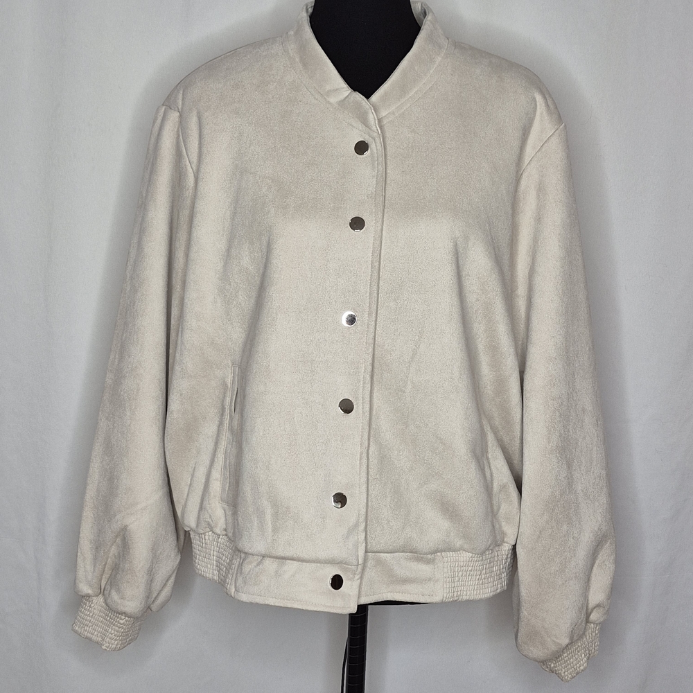 Truth by Republic Faux Suede Bomber Jacket - Size 1X